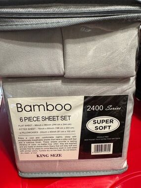 Luxury Bamboo 2400 Series King Sheet Set Super Soft 6-piece Bedding